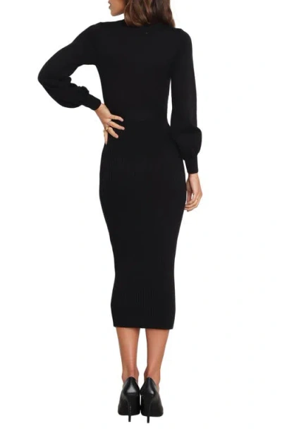 Petal And Pup Petal & Pup Helena Belted Long Sleeve Sweater Dress In Black