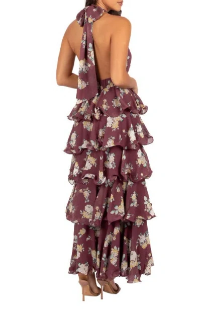 Petal And Pup Petal & Pup Kendall Tiered Halter Neck Maxi Dress In Multi