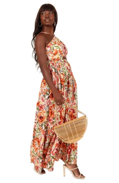 Petal And Pup Petal & Pup Madeira Cutout Halter Neck Maxi Sundress In Multi