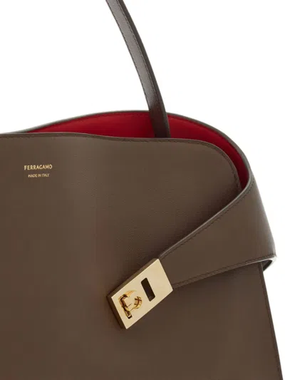 Ferragamo Medium Hug Shoulder Bag In Brown