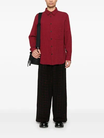 Forme D'expression Dogtooth-pattern Shirt In Red