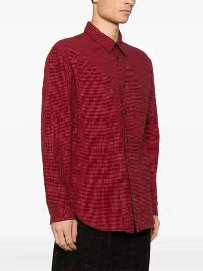 Forme D'expression Dogtooth-pattern Shirt In Red