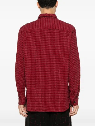 Forme D'expression Dogtooth-pattern Shirt In Red