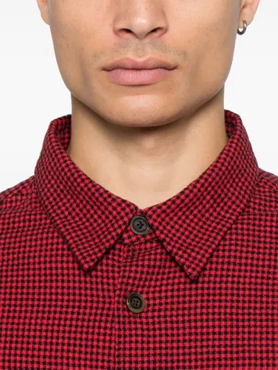 Forme D'expression Dogtooth-pattern Shirt In Red