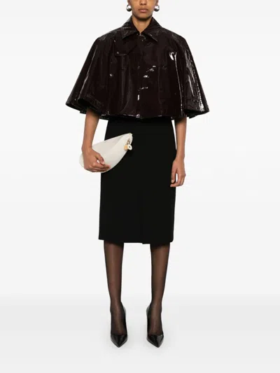 Gucci High Waist Knee-length Skirt With Back Slit And Side Pockets In Black