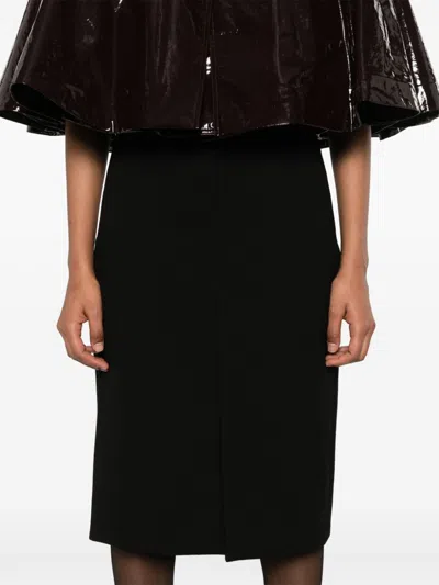 Gucci High Waist Knee-length Skirt With Back Slit And Side Pockets In Black