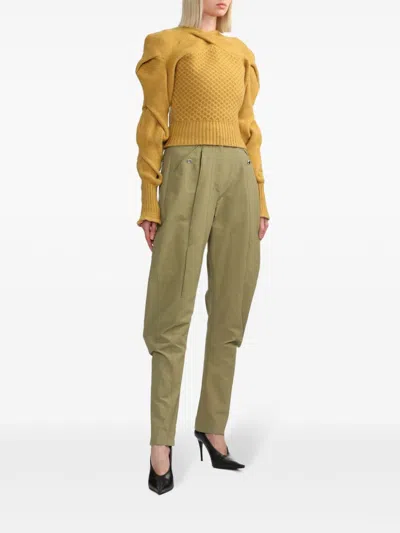 Kiko Kostadinov Pleat-detailing Tapered Trousers In Green