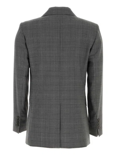 Max Mara David Glen Plaid Wool Blend Blazer In Grey