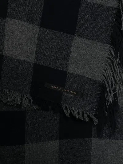 Shop Forme D'expression Damier Scarf In Grey