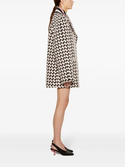 Pucci Iride-print Tweed Coat In Black