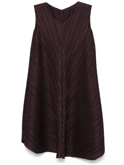 Shop Issey Miyake Pleats Please  Mellow Pleats Overall Clothing In Brown