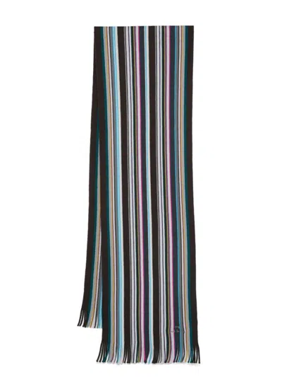 Shop Ps By Paul Smith Ps Paul Smith Mens Scarf Ps Multicolor Stripes Accessories In Grey