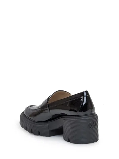 Stuart Weitzman Soho Glossed-leather Platform Loafers In Black