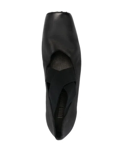 Uma Wang Leather Ballerina In Black
