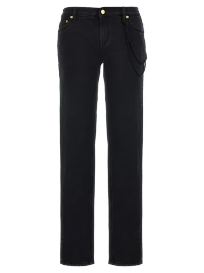 Darkpark 'michelle' Chain Detail Denim Trousers In Black