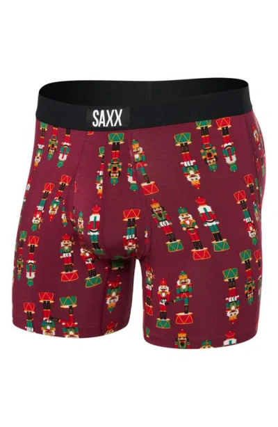 Saxx Ultra Super Soft Relaxed Fit Boxer Briefs In Nutcracker-merlot