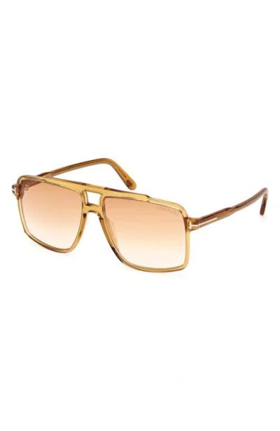 Tom Ford Kemp 59mm Navigator Sunglasses In Yellow