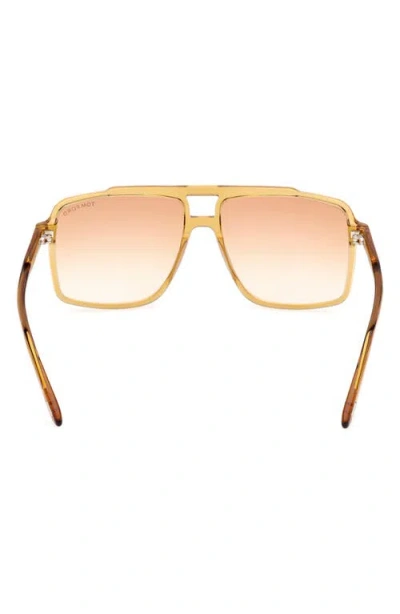 Tom Ford Kemp 59mm Navigator Sunglasses In Yellow