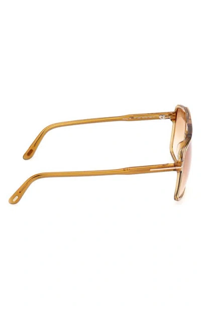 Tom Ford Kemp 59mm Navigator Sunglasses In Yellow