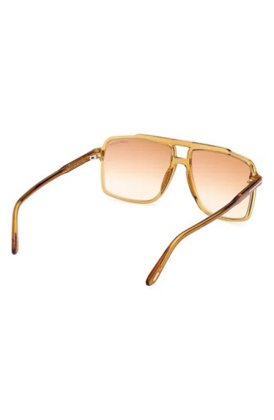 Tom Ford Kemp 59mm Navigator Sunglasses In Yellow