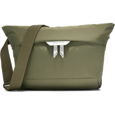 Shop Cole Haan Central Nylon Sling Bag In Olive Nigh