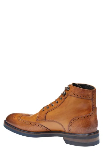 Johnston & Murphy Hartley Wingtip Boot In Tan Hand-stained It Calfskin