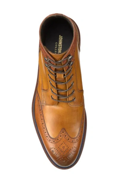 Johnston & Murphy Hartley Wingtip Boot In Tan Hand-stained It Calfskin