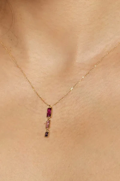 Oradina 14k Gold Fresco Pendant Necklace In Gold/multicolor