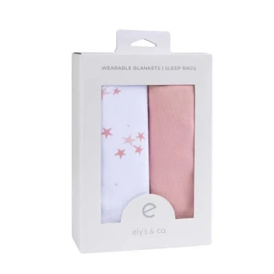 Ely's & Co. Baby Wearable Blanket In Dusty Rose Stars
