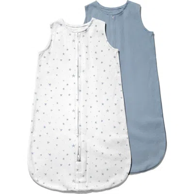 Ely's & Co. Baby Wearable Blanket In Dusty Blue Stars