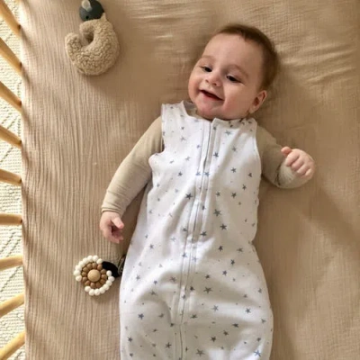 Ely's & Co. Baby Wearable Blanket In Dusty Blue Stars
