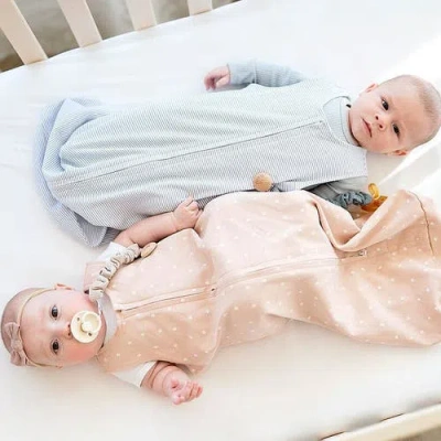 Ely's & Co. Baby Wearable Blanket In Tulip & Stripes