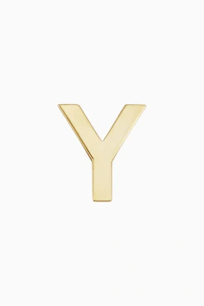Oradina 14k Gold Initial Reaction Single Stud In Letter Y