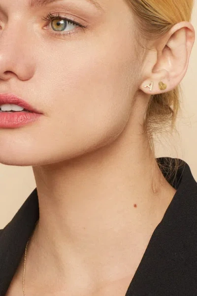 Oradina 14k Gold Initial Reaction Single Stud In Letter B