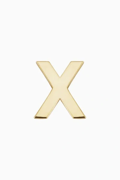 Oradina 14k Gold Initial Reaction Single Stud In Letter X