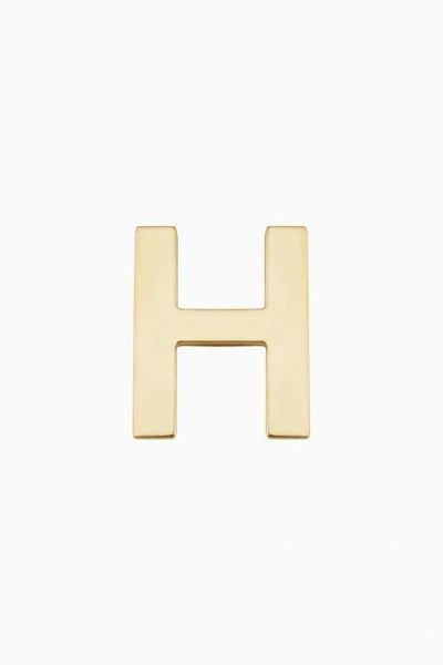 Oradina 14k Gold Initial Reaction Single Stud In Letter H