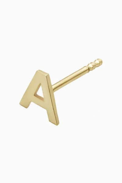 Oradina 14k Gold Initial Reaction Single Stud In Letter A