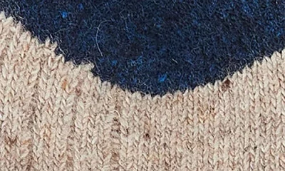 Barbour Houghton Wool Blend Boot Socks In Stone/navy