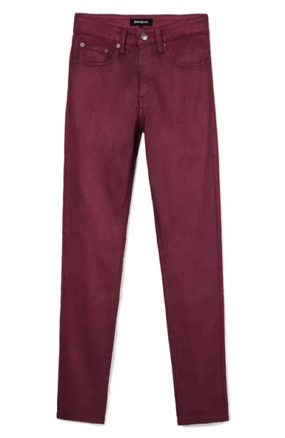 Desigual Slim Pants In Red