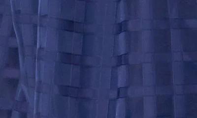 English Factory Grid Pattern Tiered Midi Shirtdress In Navy