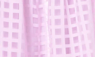 English Factory Grid Pattern Tiered Midi Shirtdress In Lilac