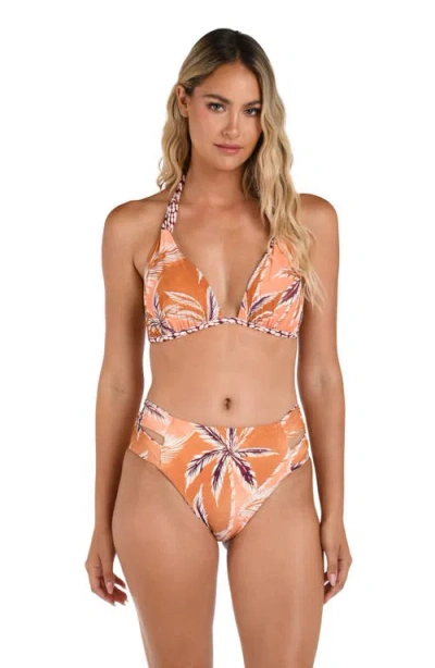 La Blanca Sandy Cove Reversible Bikini Top In Sienna