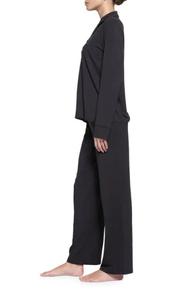 Skims Sleep Long Pajamas In Onyx