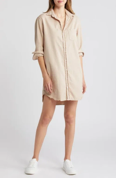 Shop Frank & Eileen Mary Classic Long Sleeve Shirtdress In Sand