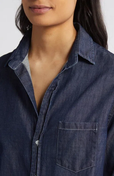 Frank & Eileen Mary Classic Long Sleeve Shirtdress In Vintage Stonewashed Indigo
