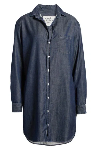 Frank & Eileen Mary Classic Long Sleeve Shirtdress In Vintage Stonewashed Indigo