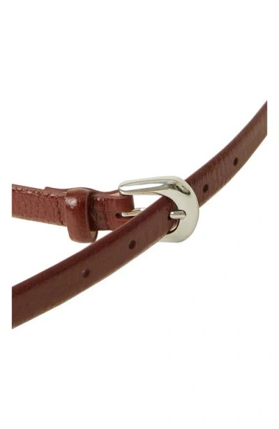 B-low The Belt Kennedy Mini Crocodile Print Leather Belt In Garnet Silver