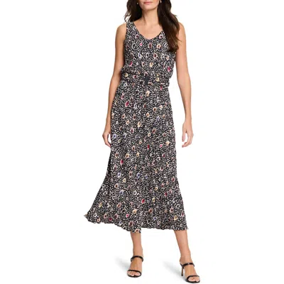 Nic + Zoe Nic+zoe Cailin Dot Print A-line Dress In Black Multi