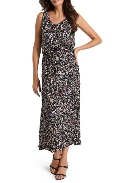 Nic + Zoe Nic+zoe Cailin Dot Print A-line Dress In Black Multi