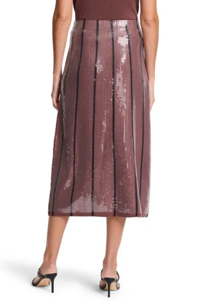 Nic + Zoe Nic+zoe Sequined Knit Midi Skirt In Chai